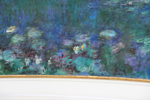 Dettaglio del quadro "Le ninfee" di Monet al museo de l'Orangeri a Parigi